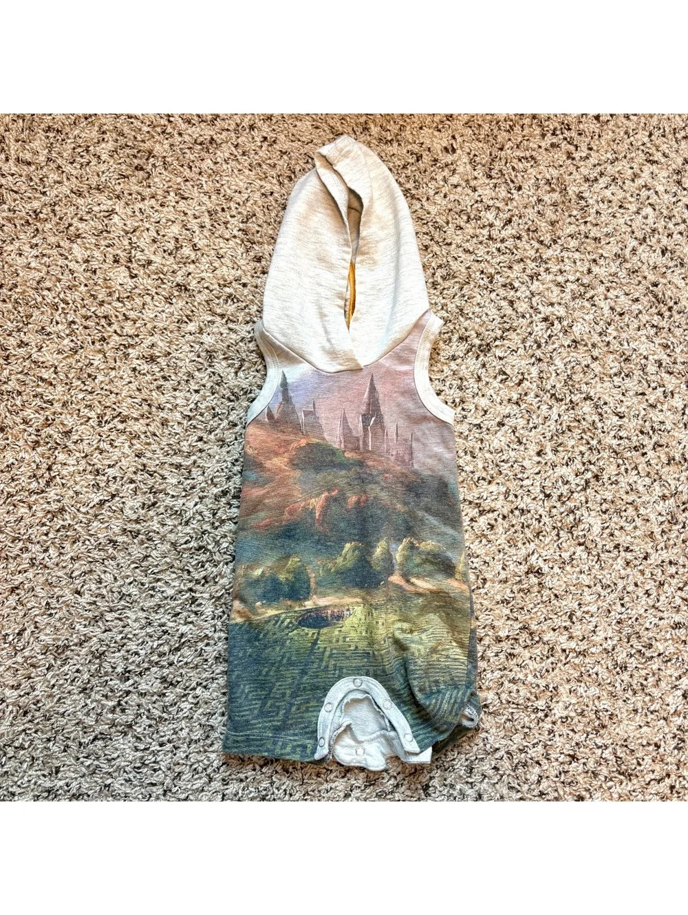 Harry Potter 0-3 Months Baby Romper, Sleeveless and Hooded, Graphic Print